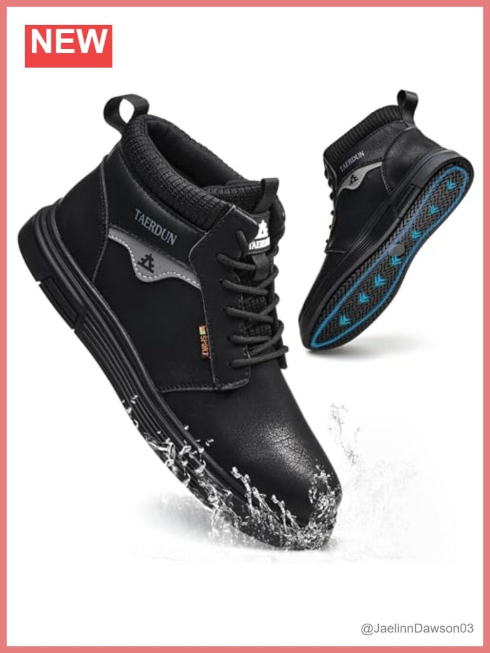 Waterproof Slip Resistant Leather Work Shoes for Chefs, Lightweight Anti-Slip